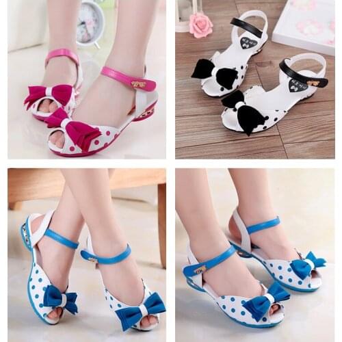 2020 New Fashion Baby Girl Infant Toddler Children Polka Dot Bowknot Summer Kids Girls Shoes Bowtie Sneaker Sandals 3-6 Years