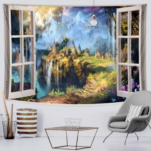 Plant and flower fantasy scene home decoration tapestry Hippie Bohemian decorative tapestry Mandala sofa blanket yoga mat