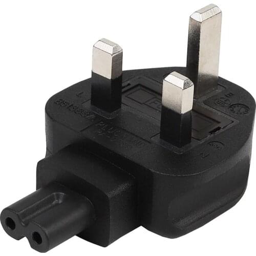 UK TO IEC320 C7 Power conversion plugs UK 3-Prong Male to IEC 320 C7 Female AC Adapter 3A