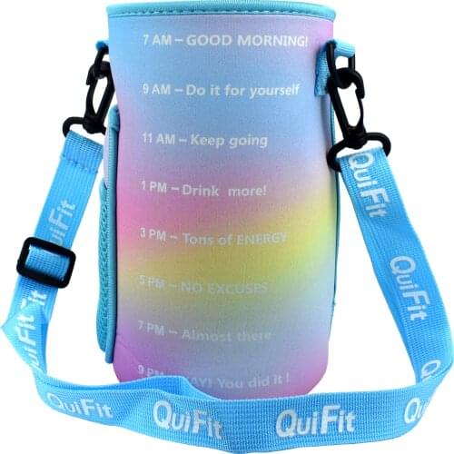 QuiFit Neoprene Protective Cover with Adjustable Removable Strap For 3.8L 2L Tritan Water Bottle Holder Sleeve Outdoor Sport GYM