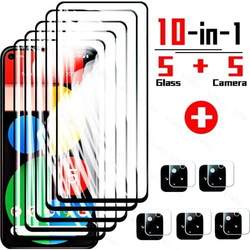 Full Cover Tempered Glass for Google Pixel 5 on Pixel 4a 5G Screen Protector ProtectIve on for Google Pixel5 Camera Lens Film