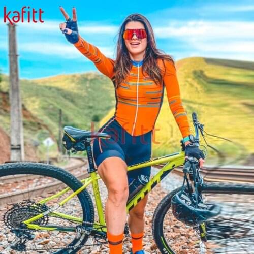 Kafeet ladies cycling jersey sportswear cycling wear jumpsuit long-sleeved suit cycling team temperament ball jersey set