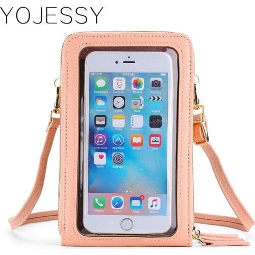 YOJESSY Women Multi-functional Touchable Cell Phone Pocket Card Purse Ladies Small Bag Messenger Bag