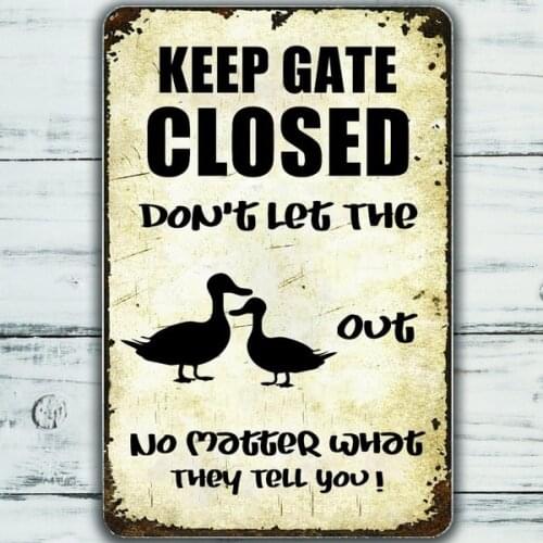 "duck Eggs Sold Here" Sign Farm Decor Eggs On Sale Tin Plate Keep Gate Closed Vintage Metal Tin Sign Retro Plaque Wall Art