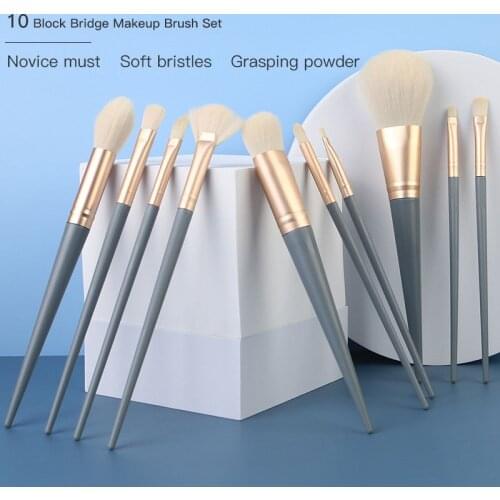 10/7Pcs Blue/Pink Makeup Brush Set Super Soft Eye Shadow Eyebrow Brush Loose Powder Foundation Blush Brush Beauty Make Up Tool