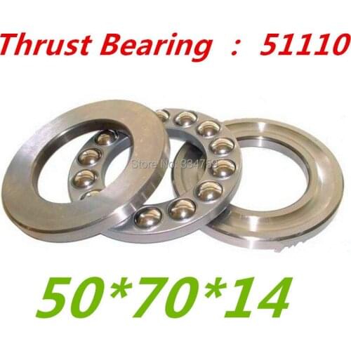 10pcs/lot Axial Ball Thrust Bearing 51110 50*70*14 mm Plane thrust ball bearing
