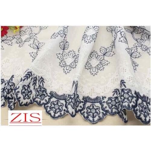 1Y 100% cotton fabric for Bilateral positioning flowers embroidery Maternity clothing skirt doll clothes