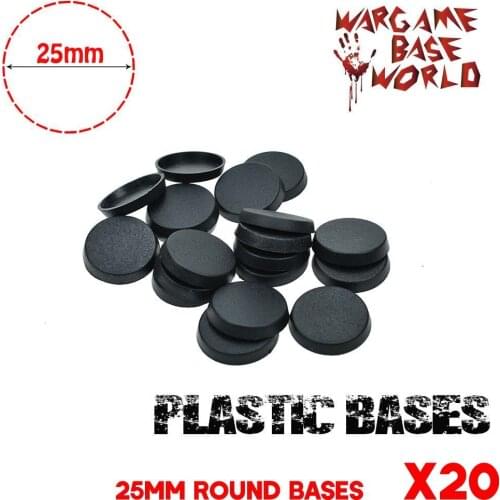 20PCS 25mm Round bases for Gaming Miniatures plastic bases
