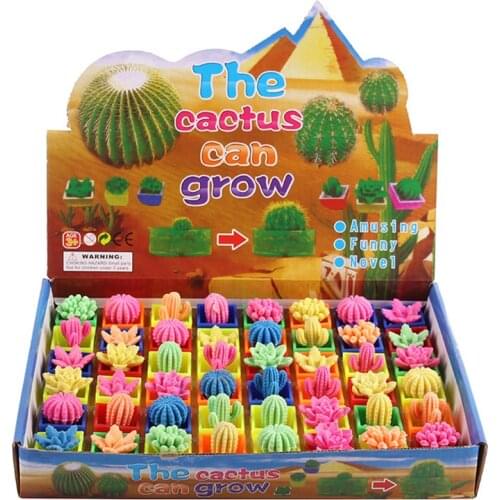 48pcs/set Magic Plant Flowers Growing In Water Cactus Toys Soaking Expansion Can Grow Expand Water Absorption Children Toys