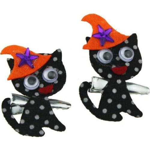 50pcs Free shipping Cute Girls Glitter Cat Ears Hair Clip Barrettes