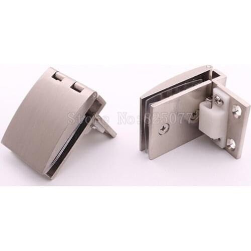 8PCS Showcase Glass Door Hinges Brushed Finished Wine Cabinet Door Hinges Glass Hinges for Cupboard Glass Clamps