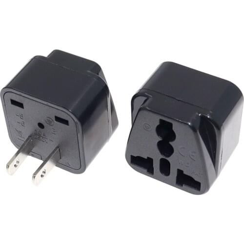 US 2 flat Pin Travel Adapter, AU UK EU to American Janpan Philippines Converter Travel Wall AC Power Plug, 250V 10A
