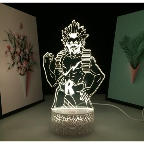 My Hero Academia Anime Figure Eijiro Kirishima LED Night Light for Birthday Gift Room Deco Manga Eijiro Kirishima Table Light