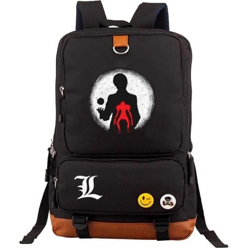 Anime Death Note Backpack Yagami Light Unisex Laptop Shoulder Bag Travel Shoulder Bag Canvas Package Laptop Rucksack
