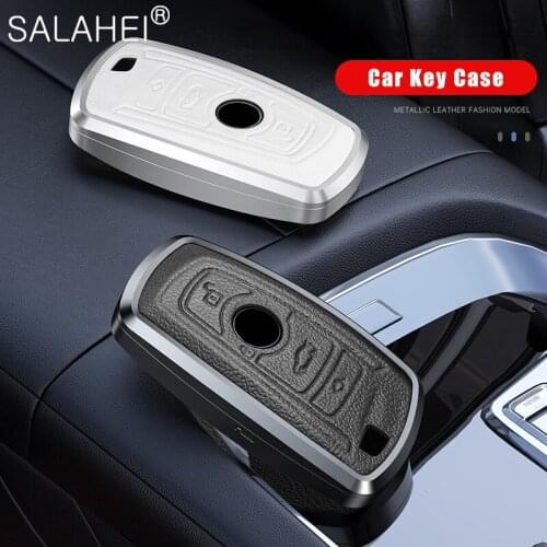 Car Aluminum Alloy Key Leather Case Protect For BMW 520 525 f30 f10 F18 118i 320i 1 3 5 7Series X3 X4 M3 M4 M5 E34 E90 E60 E36