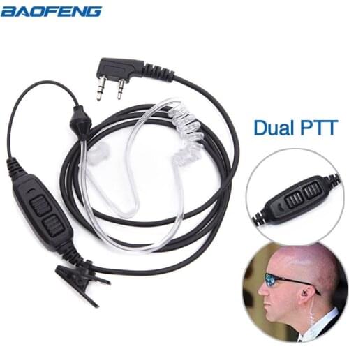 Baofeng UV-82 Covert Air Acoustic Tube Dual PTT Headset For BaoFeng UV-82 UV-82HP UV-8HX GT-5TP Plus Walkie Talkie UV 82 Radio