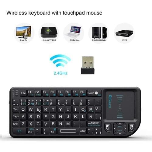 Original Rii X1 Mini Keyboard Spanish Wireless Keyboard 2.4GHz Teclado with TouchPad for Android TV Box PC Laptop