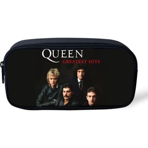 HaoYun Fashion Pencil Case Queen Band Printing Primary Students Pen Bags Cool Band Designer Womens Travel Organise Beauticans