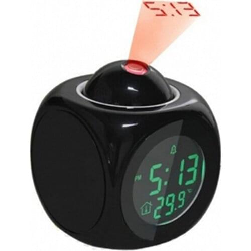 Digital LED Alarm Clock Projection Talking Voice Snooze Alarm Clock LED Back light LCD Projector Clock Display Time Despertador