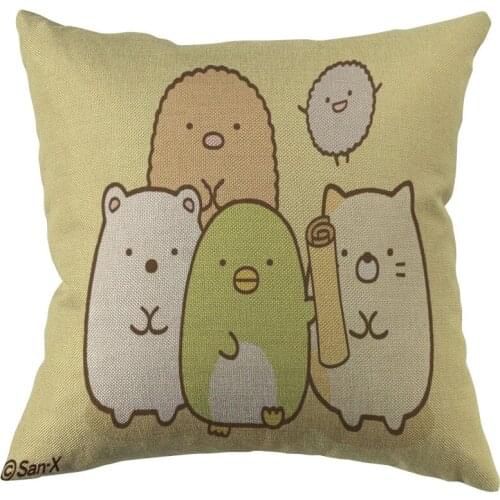 Custom Square Pillowcase Anime Corner Creature Cotton Linen Pillow Cover Zippered 45x45cm One Sides DIY Gift Office,Home,Outdoor