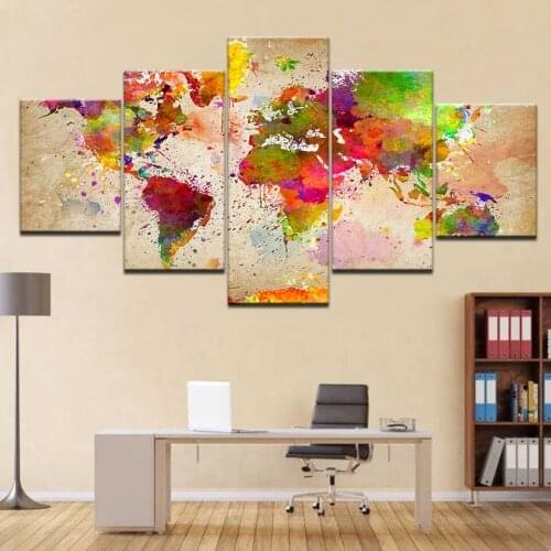 Diy diamond painting kits 5 Piece Color World Map Painting Retro Room Decor Wall Art diamond Embroidery crafts full drill