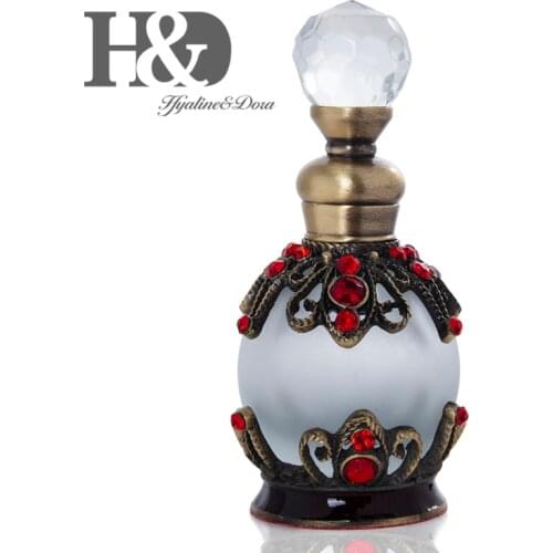 H&D 15ml Elegant Glass Refillable Perfume Bottle Figurine Retro Empty Essential Oil Container Home Wedding Decor Ladys Gift