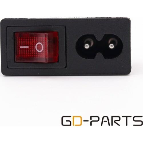 GD-PARTS IEC320 C8 AC Power Socket Power Inlet Receptacle With Red Light ON OFF Rocker Switch CCC CE TUV KC AC 250V 2.5A x10