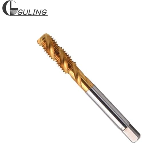 GULING HSS-E With TIN Spiral Fluted Tap M12 M14 M16 M18 M20 X0.5 X1 X1.25 X1.5 Metric Machine Screw Fine Thread taps