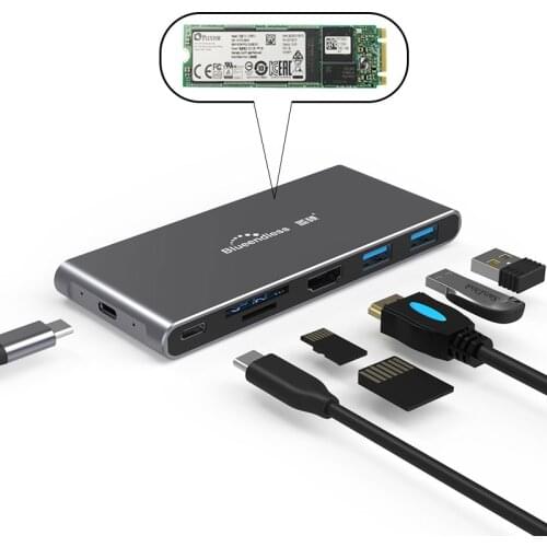 M.2 SATA SSD Case Multi USB 3.1 HUB HDMI Adapter to Splitter Port HUB USB-C 3.0 Type C for MacBook Pro Laptop docking station