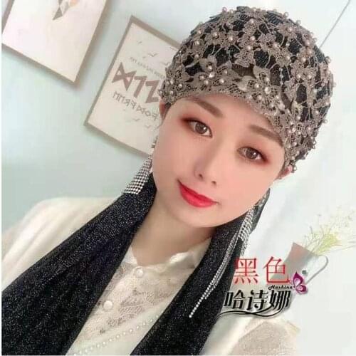 2021 Hijabs Muslim Islamic Scarf Scarves Woman Long Underscarf Instant Shawl Moslima Solid Color with Bead Prayer Turbante Gift