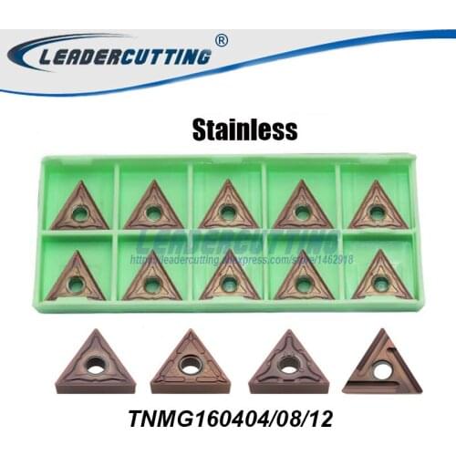 Stainless TNMG160404 TNMG160408 HA HS MA MQ MS JMS R-S L-S *10pcs Leadercutting Turning Carbide Insert Special for Stainless
