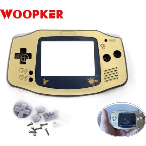 Gold Color Shell Housing for Gameboy Advancefor Gba Shell Cover Case Replacement with Plastic Screen Len and Buttons