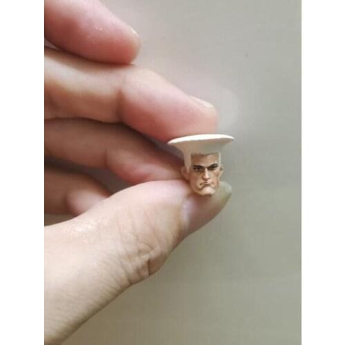 Painted 1/18 Scale Game Warrior Guile Head Sculpt Fit 3.75" Figure