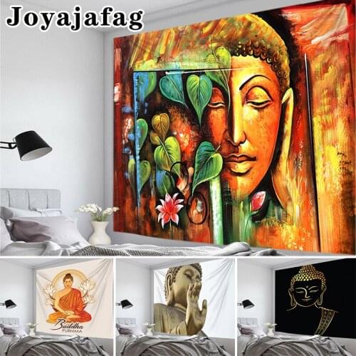Drop Shipping BuddhaTapestry Wall Hanging Background For Living Room Decor Polyester Camping Beach Mat Tablecloth Customize
