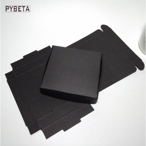 50pcs-9*8*1.6cm ( 3.5"*3.1"*0.6" ) blank black paper box DIY boxes for jewelry candy handmade soap gift package