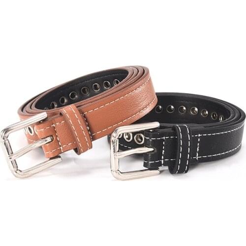 New Women Leather belt Square Metal Pin Buckle Fashion Belts Hot Brand Fashion Punk Waist Strap for Women Designer Trending Belt