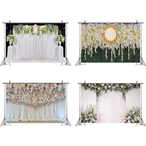 Romantic Flower Wall Backdrops Artistic Photos Background Decorations for Wedding Ceremony Party Photography Props