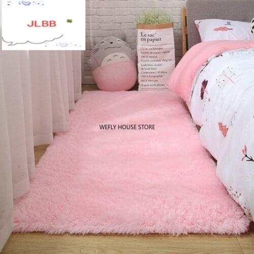 Pink carpet for girls shaggy Childrens floor soft mat room decoration teenager nordic rectangle red fluffy large size rugs