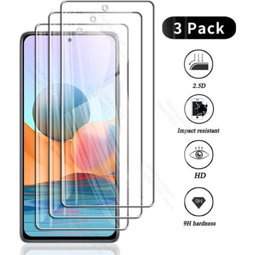 3pcs protective glass on for redmi note 10 note9 pro max screen protector redme tempered glass for xiaomi redmi note 10 pro glas