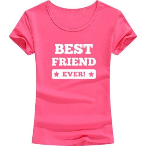 2020 New Summer T Shirt Women Best Friends Ever Letters Printed Cotton Clothes Casual Funny Short Sleeve T-Shirt For Ladies