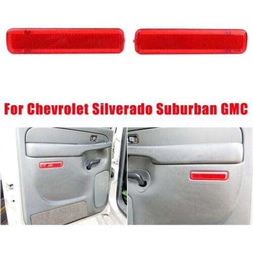 1 Pair Car Interior Door Trim Panel Reflector Light Warning Light Cap Cover for Chevrolet Silverado Suburban GMC Sierra Yukon