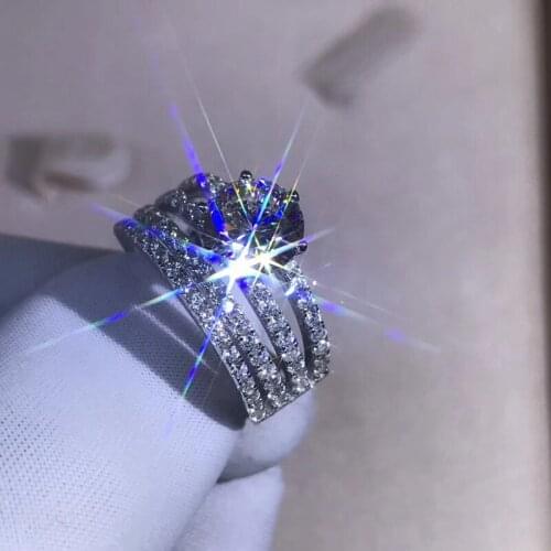 100% 18K 750Au Gold Moissanite Diamond Ring Wedding ring D color VVS With national certificate MO-H10036