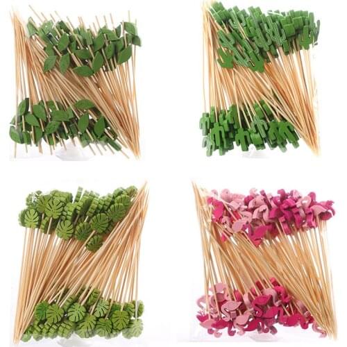 100PCS Decorative Toothpicks Disposal Fruit Food Picks Aperitif Cocktail Toothpicks Salad Sandwich Buffet Sticks Party Tools