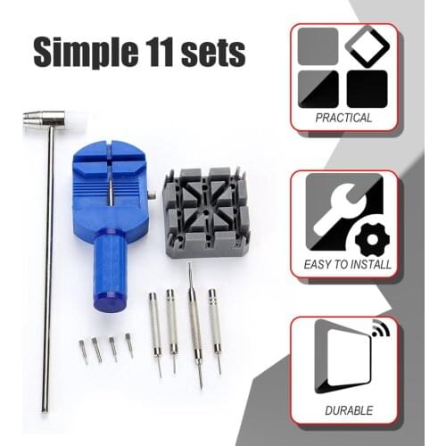 11Pcs Watch Repairing Tools Kit Mini Size Lightweight Portable Adjustable Watch Link Pin Remover Metal Watch Repairing Tools Set