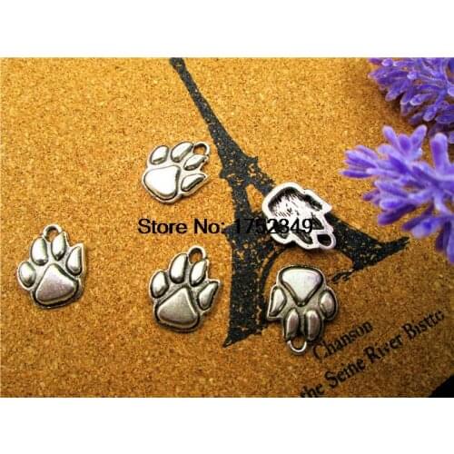 15pcs--Paw charms,Antique Tibetan Silver Tone Dog Paw charm pendants,Animal charm 16x20mm
