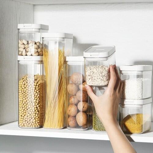 2PC Food Sealed Storage Box Plastic 500ML Kitchen Container Refrigerator Noodle Box Multigrain Storage Tank Transparent Seal Can