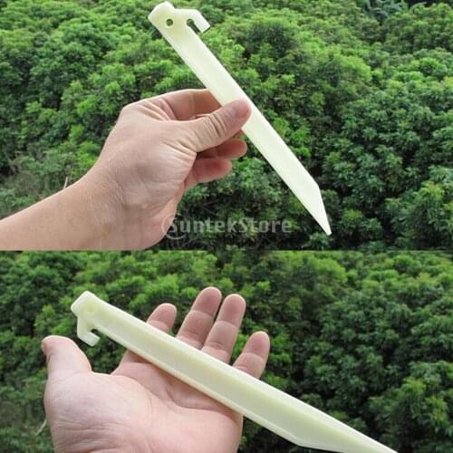 4pcs Outdoor Camping Survival Trip Glow In Dark Fluorescent Tent Stakes Pegs