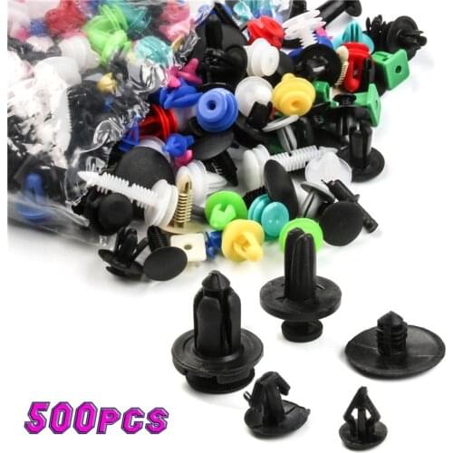 500Pcs Rivet Car Clip Plastic Fastener Door Panel Fender Inside The Village Roof Fender Bumper Screw Plastic Car Clip
