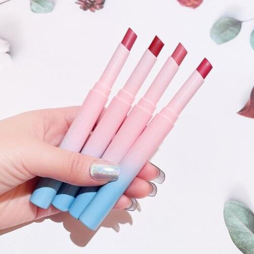8 Colors Lipstick Velvet Matte Moisturizing Lip Glaze Gradient Color Rotating Lipstick Pen Non-blooming Dirty Lip Makeup TSLM1