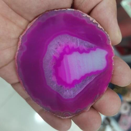 Agate Slice Pieces of red Agate Coaster Teacup Tray Decorative Design Stone Coaster Gold Edges Home Decor Gemstone Coaster